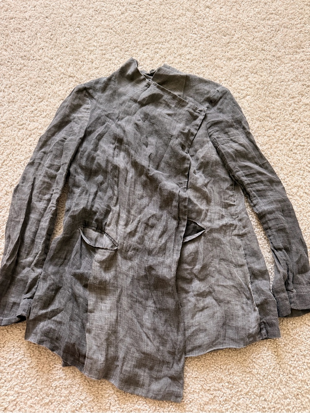 Elizabeth and James Charcoal Gray Linen Blazer